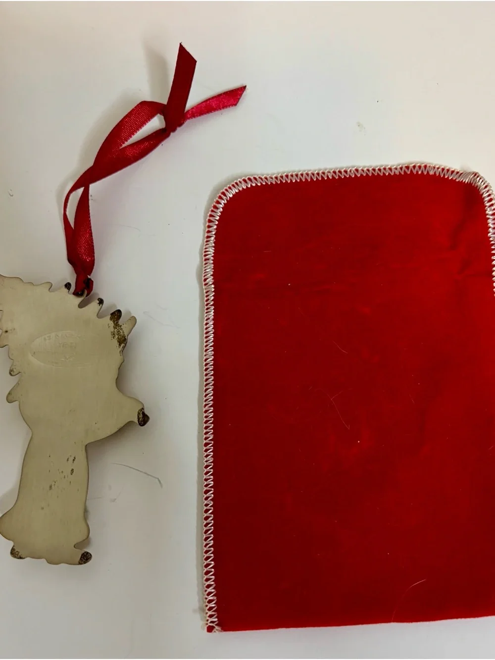 Gorham Silver St Nicholas Ornament with Red Velvet Pouch